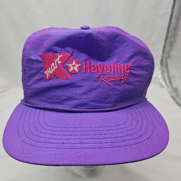 Vintage K-Mart Texaco Havoline Racing Purple Nylon Clark Snapback Hat - Picture 1 of 16
